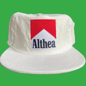 Corduroy Snap Back Hat Grateful Dead Smokin' Althea Red Marlboro White Shakedown